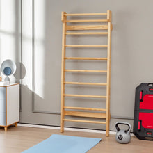 Load image into Gallery viewer, Espalier Mural Espalier de Gymnastique Capacité 150 kg Diamètre Barre 3,3 cm en Bois de Pin 195x80x14cm Naturel -