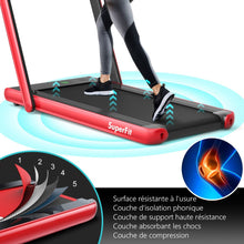 Load image into Gallery viewer, 2 en 1 Tapis de Course Electrique Pliable 1 à 12 Km/H avec Haut-parleur Bluetooth Télécommande Moteur 0,75HP Vert/Blanc/Noir/Rouge/Or/Noir et Argenté/Bleu -