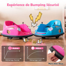 Load image into Gallery viewer, Auto-tamponneuse Electrique 12V pour Enfants Alimente par Batterie Tlcommande Lumires LED Musique pour les 2-5 Ans Rose/Rouge/Bleu -