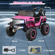 Load image into Gallery viewer, Voiture lectrique 24v pour Enfants 2 Places Tlcommande Musique Histoire Klaxon Usb Fonction de Dmarrage Lent Suspensions  Ressort Blanc/Noir/Rose/Violet -