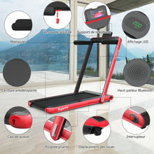 Load image into Gallery viewer, 2 en 1 Tapis de Course Electrique Pliable 1  12 Km/H avec Haut-parleur Bluetooth Tlcommande Moteur 0,75HP Vert/Blanc/Noir/Rouge/Or/Noir et Argent/Bleu -