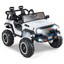 Load image into Gallery viewer, Voiture lectrique 24v pour Enfants 2 Places Tlcommande Musique Histoire Klaxon Usb Fonction de Dmarrage Lent Suspensions  Ressort Blanc/Noir/Rose/Violet -