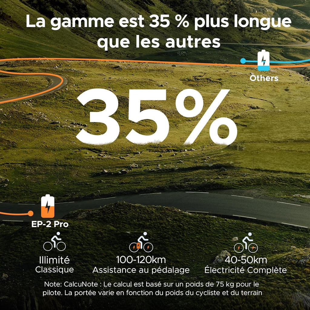 EP-2 Pro Vélo électrique Pliable 20 × 4.0 Fat Bike Electrique 7 Vitesses avec Batterie Amovible 48V 13Ah Autonomie 120km Tout-Terrain & VTT & Plage & Neige -