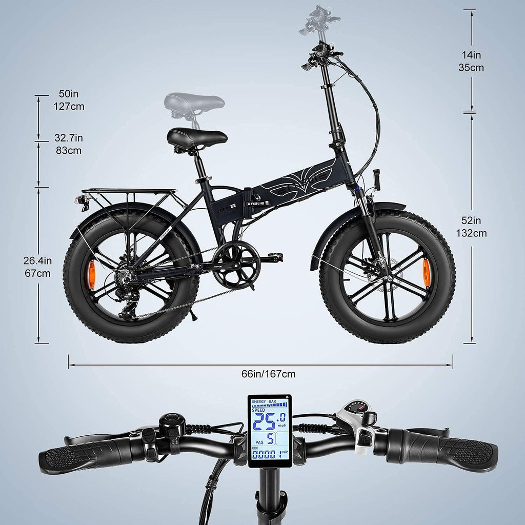 EP-2 Pro Vlo lectrique Pliable 20 脳 4.0 Fat Bike Electrique 7 Vitesses avec Batterie Amovible 48V 13Ah Autonomie 120km Tout-Terrain & VTT & Plage & Neige -