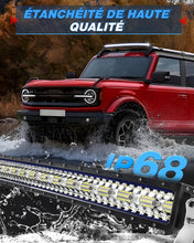 Load image into Gallery viewer, BraveWAY 52 Pouces Slim incurvée Barre Rampe LED 480W 32500LM, Triple rangée Barre LED 4x4 projecteur Flood avec kit de Harnais pour 4x4 Tracteur Voiture Camion SUV ATV, 12V 24V