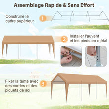 Load image into Gallery viewer, Abri de Voiture 301 x 600 cm Cadre en Métal Galvanisé Tente de Garage Portable avec Bâche Toutes Saisons Tente de Voiture pour Camions Bateaux -