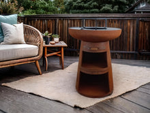 Load image into Gallery viewer, Barbecue rond avec plaque ronde en acier et grille en acier corten -