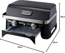 Load image into Gallery viewer, Attitude2go,Barbecue de Table  Faible fume,BBQ Portable, Couvercle,thermomtre,et Grille en Fonte,Alimentation : Cartouche de gaz CV 470 Plus,Gris