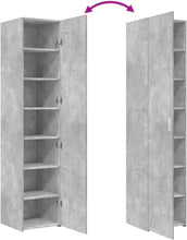 Load image into Gallery viewer, vidaXL Buffet Haut Gris béton 40x42,5x185 cm Bois d'ingénierie, Buffet, Armoire de Rangement, Panneau latéral, Armoire, Armoire latérale