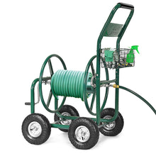 Load image into Gallery viewer, Dévidoir de Tuyau d’Arrosage avec 4 Roulettes Chariot pour 1.7m de Tuyau d’Arrosage Panier,95x62x113cm,Vert -