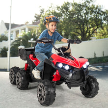 Load image into Gallery viewer, 12V Quad Electrique Enfants avec Lumires LED et Musique Vhicule Electrique Enfants avec Dmarrage Lent Charge 30kg 129 x 69 x 72 cm Noir/Rouge -