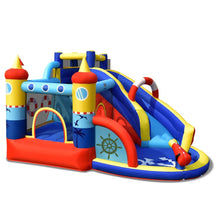 Load image into Gallery viewer, Ch芒teau Gonflable Style Bateau avec Toboggan Incurv Zone de Saut Mur d'Escalade avec Gonfleur 450 W -
