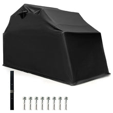 Load image into Gallery viewer, Abri de Moto Extrieur Tente Moto avec Housse en Tissu Oxford Fen锚tres en Maille Enroulables Housse Moto Exterieur tanche pour Moto Vlos Outils Noir -