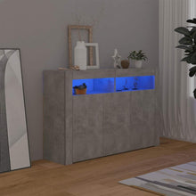 Load image into Gallery viewer, vidaXL Buffet avec Lumières LED, Meuble de Rangement, Armoire de Rangement, Organisateur de Salon Salle de Séjour Intérieur, Gris Béton