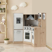 Load image into Gallery viewer, Cuisine Enfants en Bois XXL Angle 105 x 49 x 85 cm ( L x l x H ) Cuisine Complet avec Four Lave Linge 3 An+ -