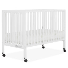 Load image into Gallery viewer, Dream on Me Quinn Full - Size Folding Crib. Removable Wheels. Modern Nursey. Adjustable Mattress Support. Patent Folding System in White