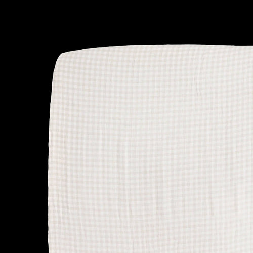 Little Unicorn Cotton Muslin Crib Sheet - Tan Gingham