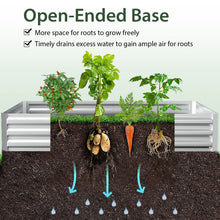 Load image into Gallery viewer, 6FT x 3FT x 3FT Galvanized Bottomless Raised Garden Bed with Greenhouse, Dual 2-Tier Roll-Up Windows, Easy Venting &amp; Watering