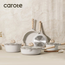 Load image into Gallery viewer, Carote Nonstick Cookware Set 21 - Piece, Kitchen Pots and Pans Set, Stay - Cool Handles, Induction Compatible, Cookware Set for RV and Camping, Beige