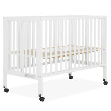 Load image into Gallery viewer, Dream on Me Quinn Full - Size Folding Crib. Removable Wheels. Modern Nursey. Adjustable Mattress Support. Patent Folding System in White